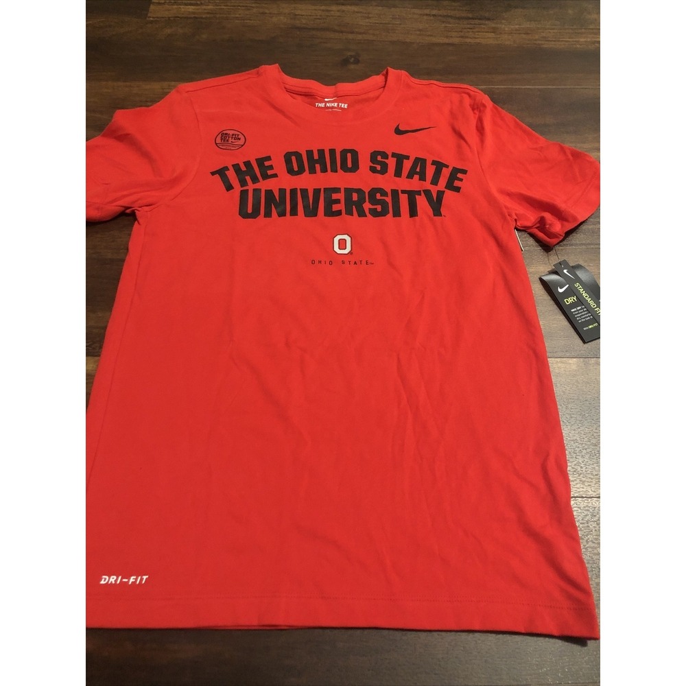 New Nike Mens Ohio State Buckeyes Short sleeve Shirt Size Small Red